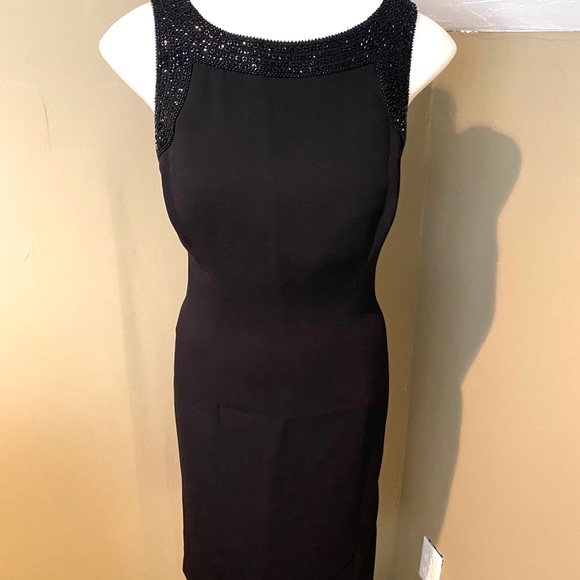 Ralph Lauren Women’s Blk Cocktail Dress W/Beading - Picture 1 of 7